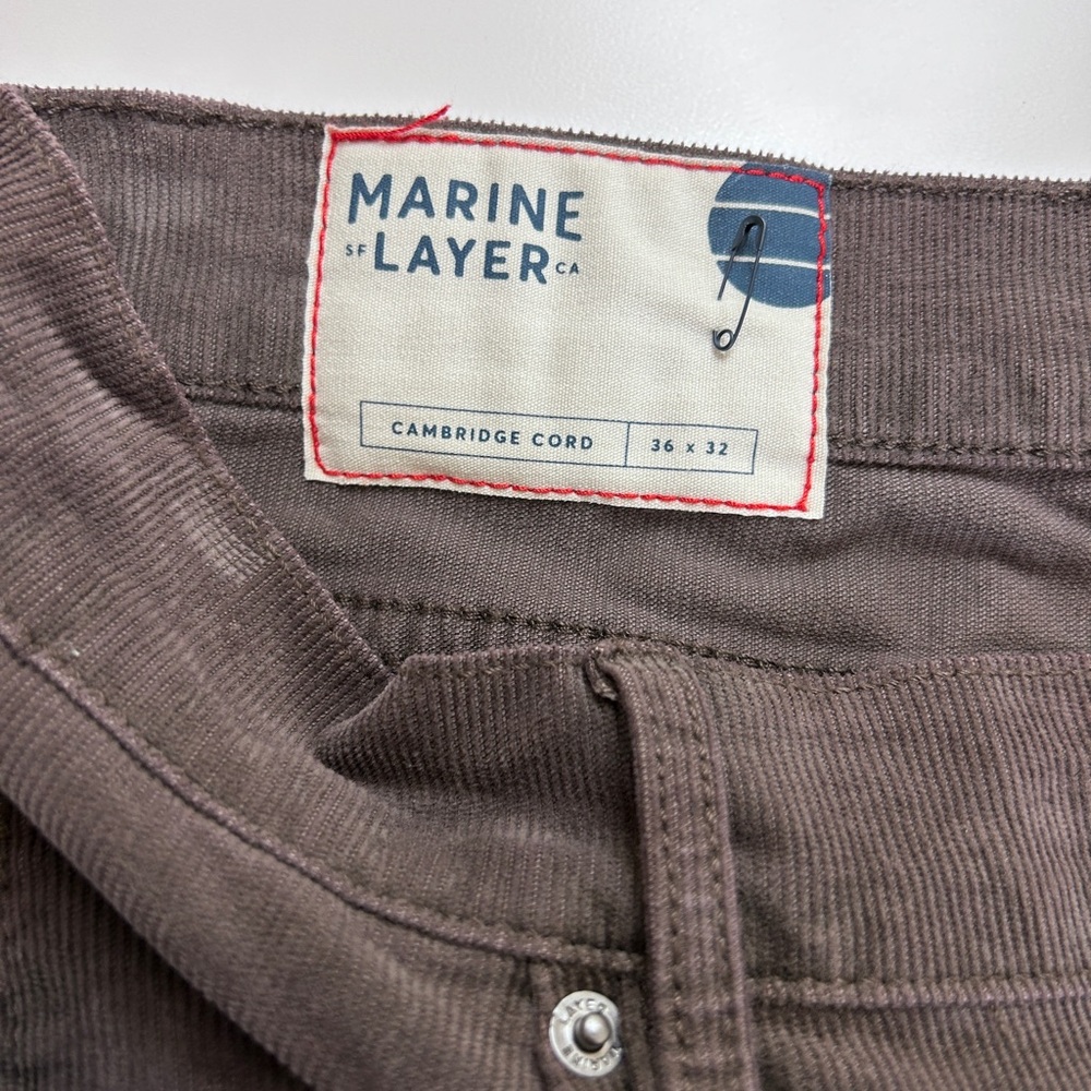 Marine Layer Cambridge Cord Brown Pants Size 36x32 - Picture 8 of 10